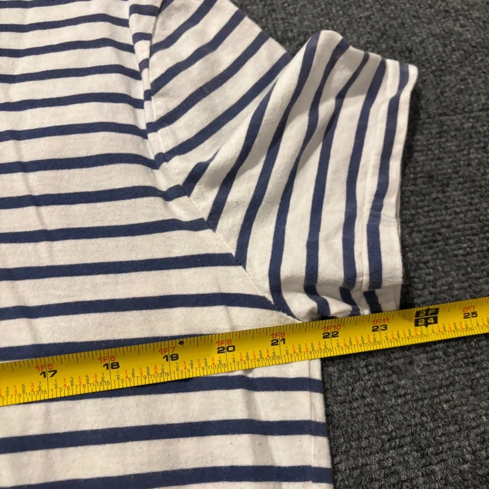 Polo Ralph Lauren Mens Polo Bear Striped T-Shirt Navy White Classic Fit Large